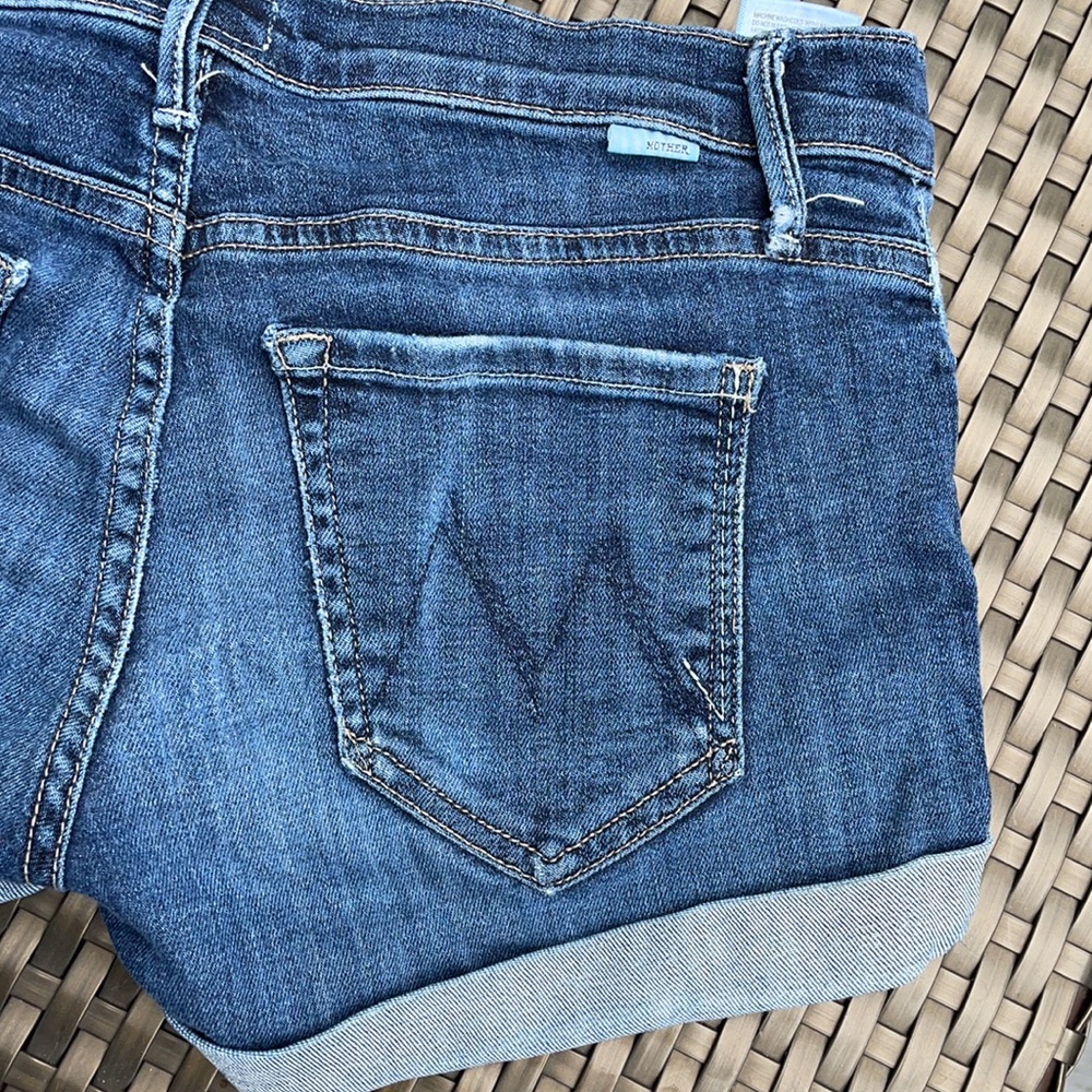 MOTHER low rise cuff denim short